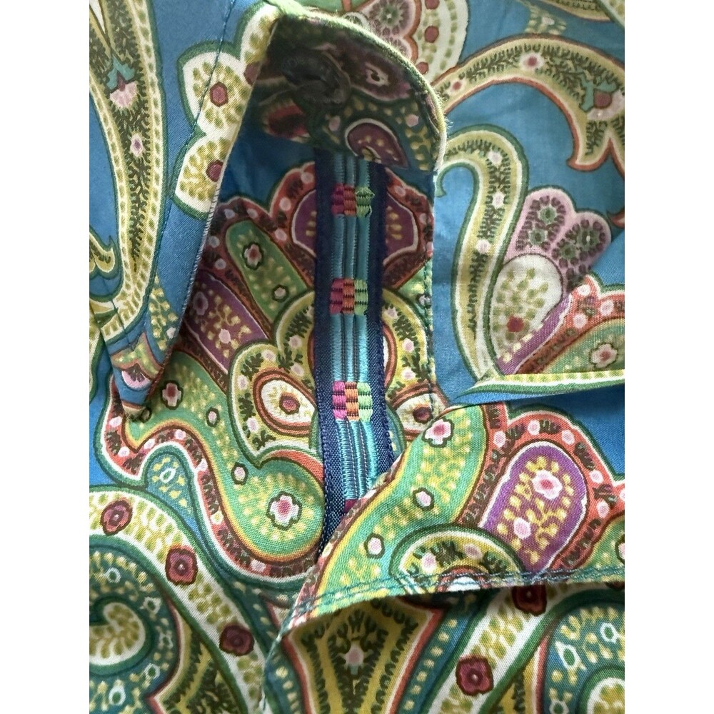 Robert Graham Men's L/G Blue Green Pink Paisley Long Sleeve Button-Up Shirt - Picture 5 of 8